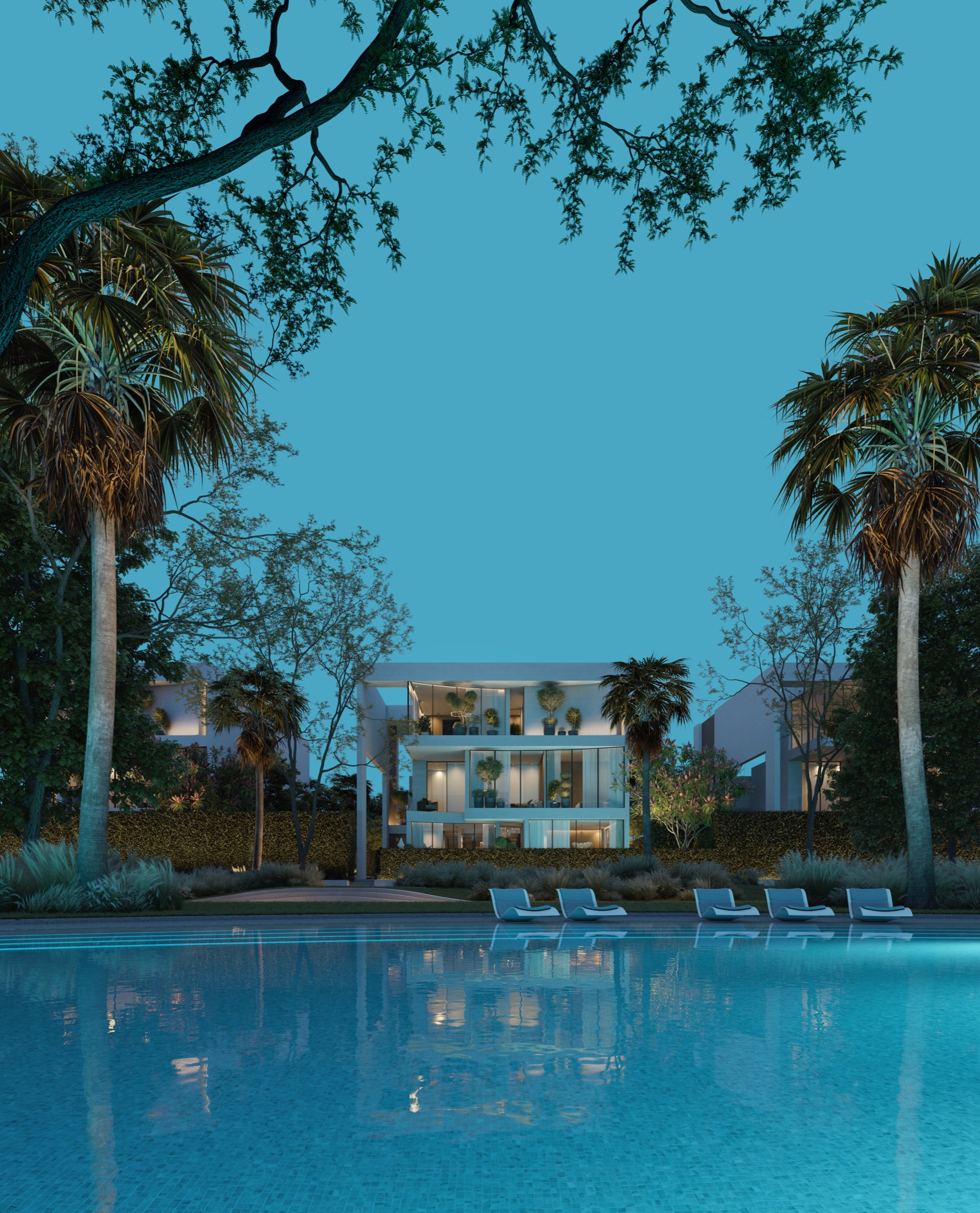 Lunaya landscape at night